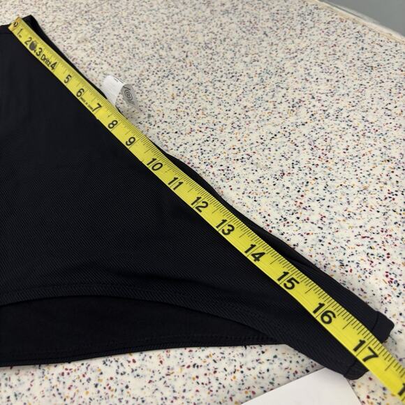NWT Athleta Women’s Cloudier Black Rib Low Rise Swim Bottom Suit Large New - Picture 7 of 7